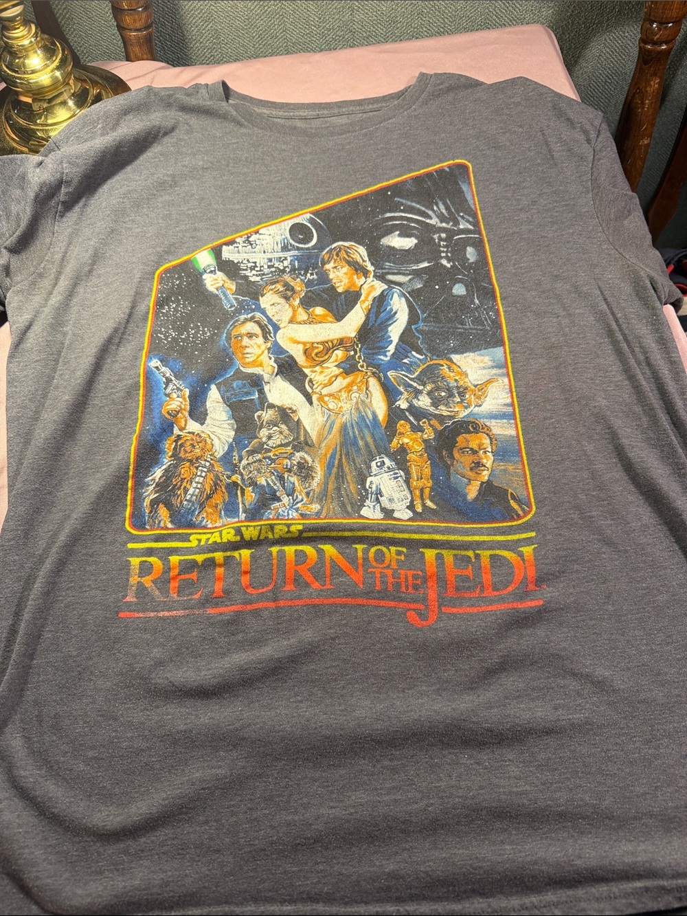 Star Wars Return of the Jedi Graphic Tee - Gray with Multi-Color Print